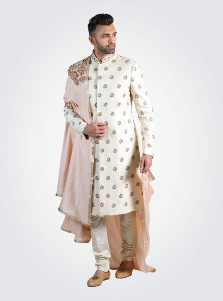 Cream Sherwani