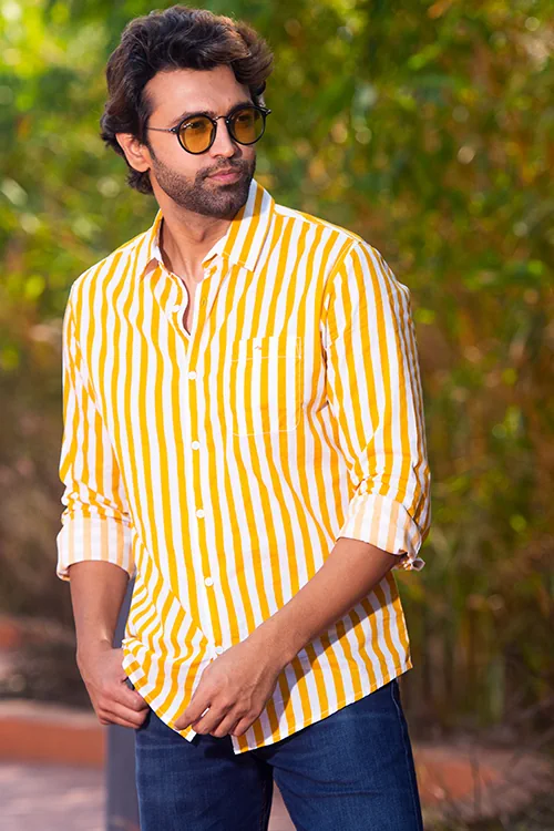 button down striped shirt