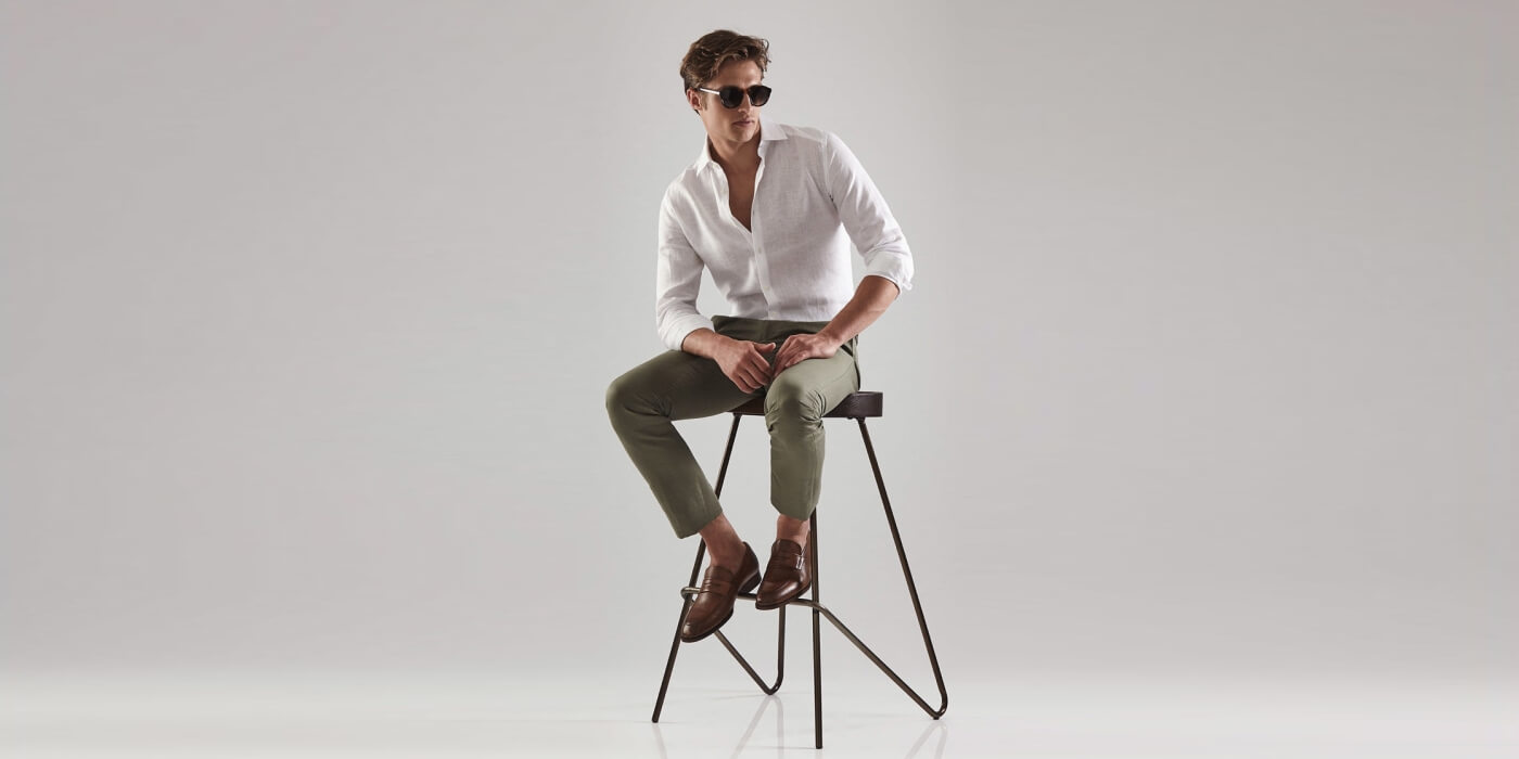 casual white shirt for men