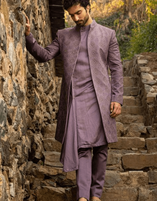 pastel shade sherwani
