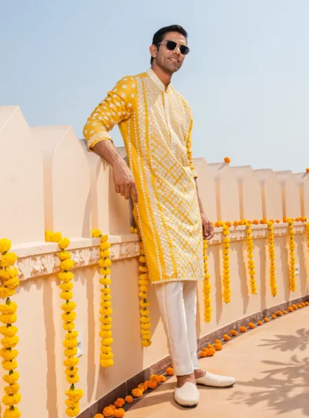 Yellow kurta for men