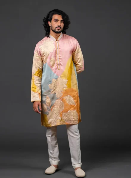 Abstract Embroidered Kurta Set