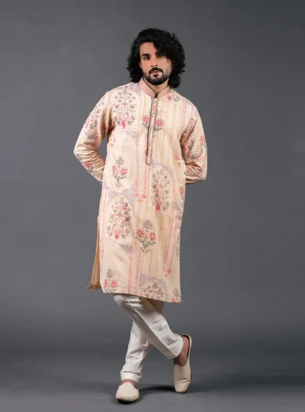 Khadi Mirror Work Kurta